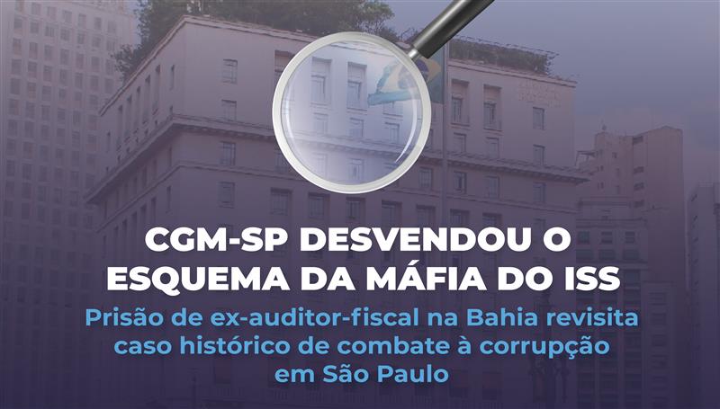 banner de tonalidade azul escuro com uma lupa e a frase escrito de branco 