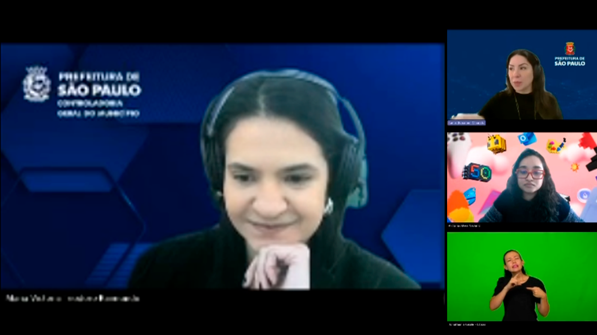 Print da tela de uma reunião com 4 pessoas