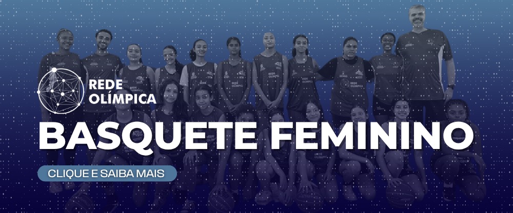 Na imagem, está presente atletas do basquete feminino do projeto Rede Olimpica. 